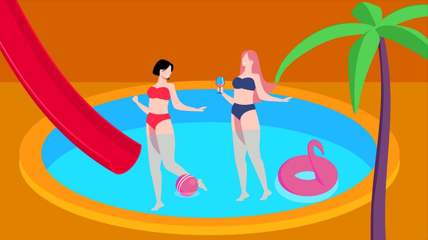 Free Pool Party Background in Illustrator, EPS, SVG, JPG, PNG