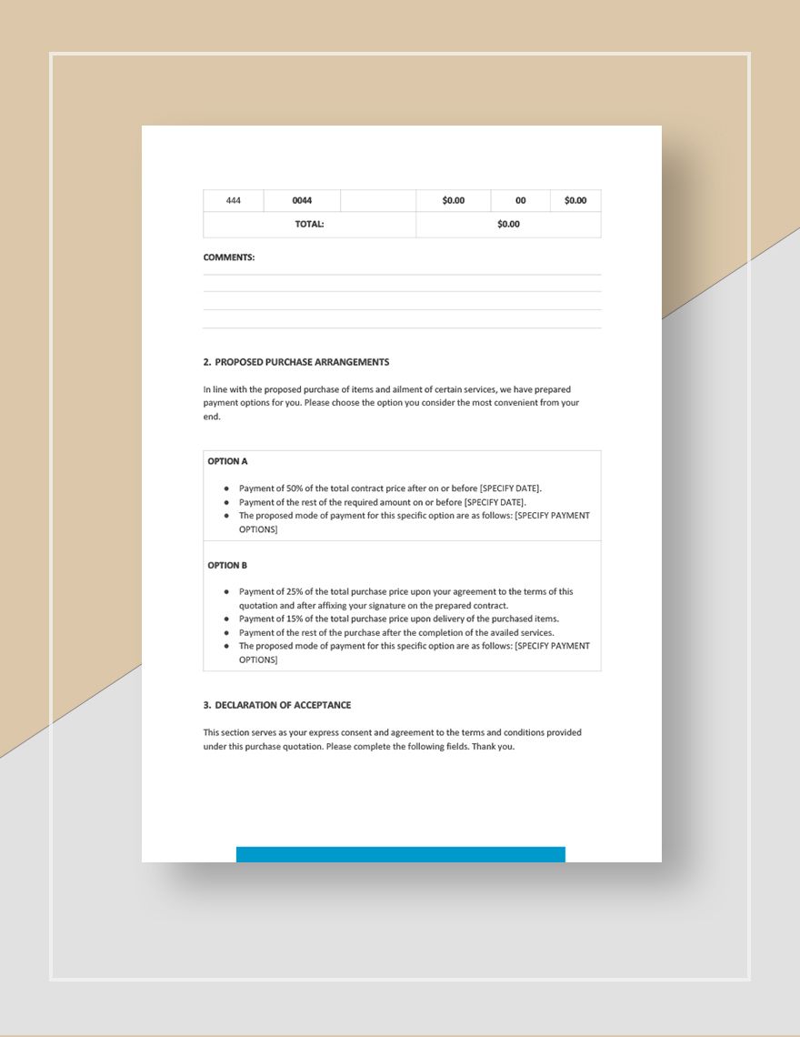 Purchase Quotation Template - Google Docs, Word, Apple Pages | Template.net