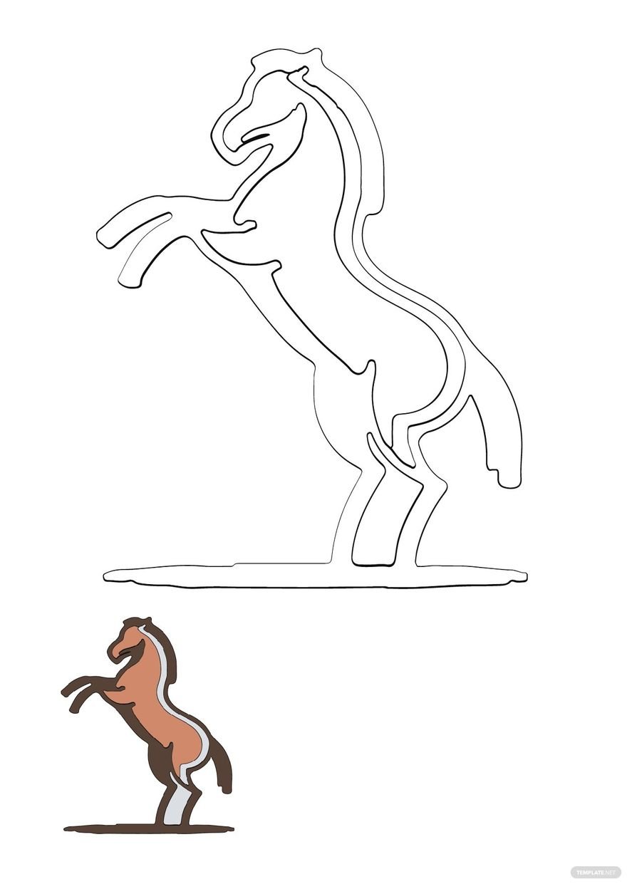 Free Cartoon Horse Coloring Page in PDF