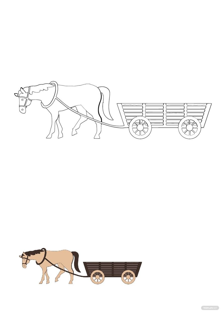 Horse Cart Coloring Page