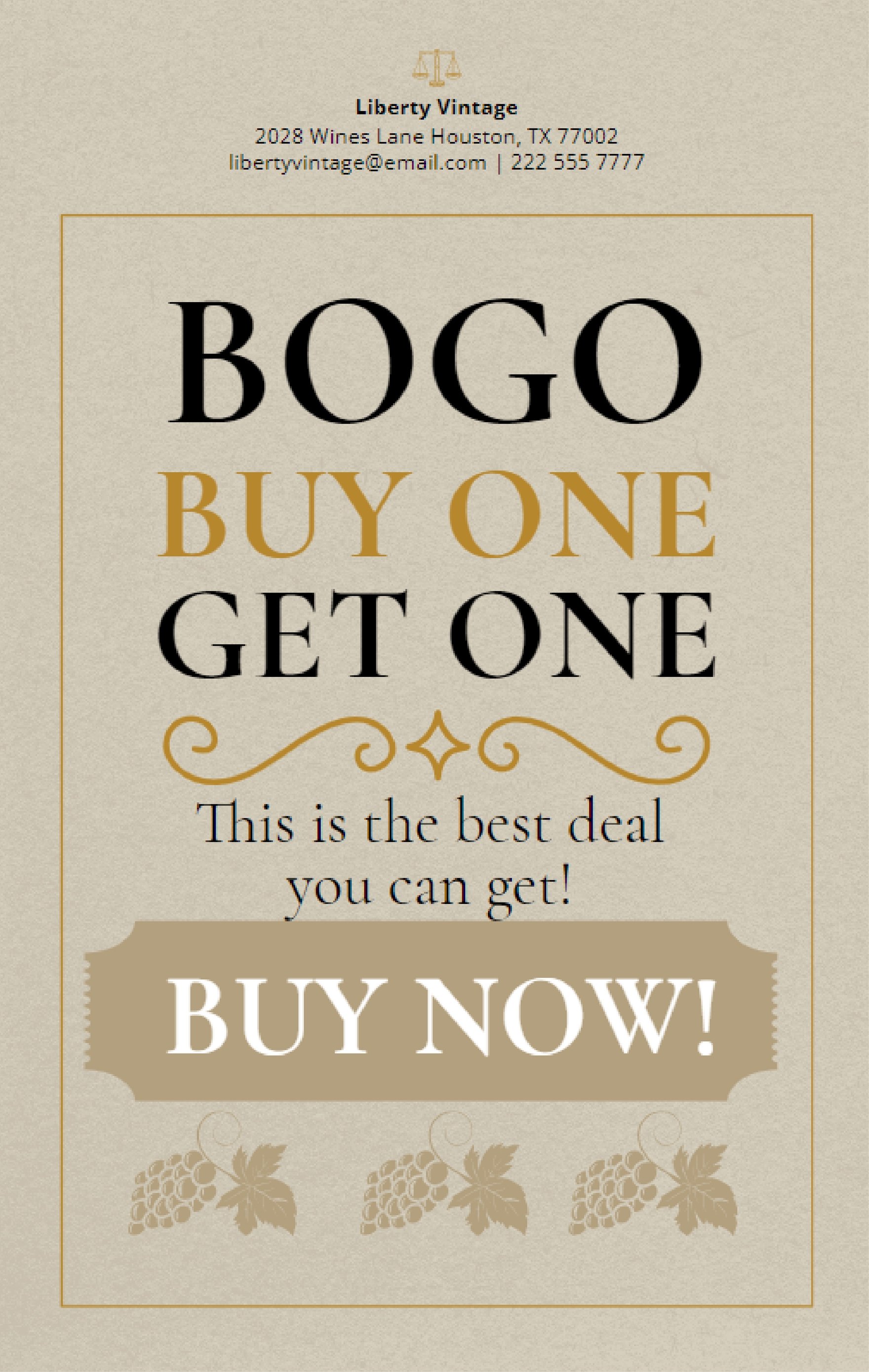 Free Vintage BOGO Poster in Word, Google Docs, Illustrator, PSD, Apple Pages, Publisher