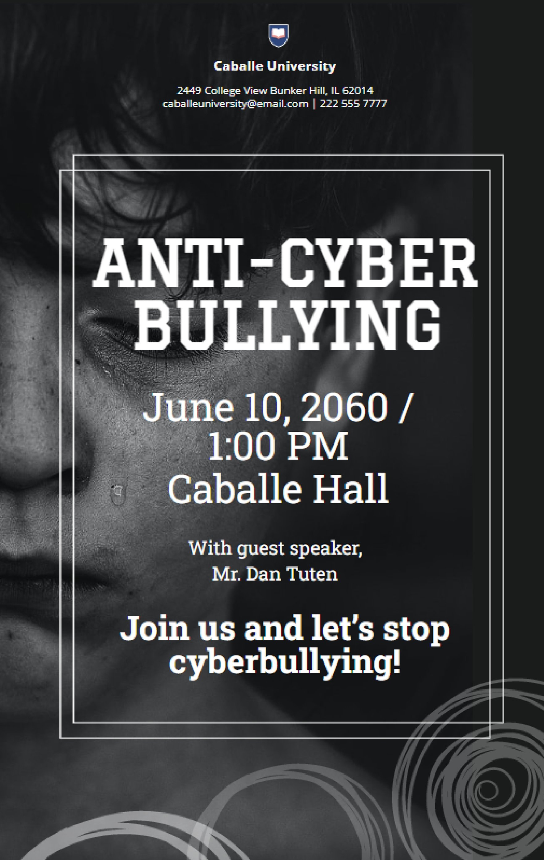 Anti Cyber Bullying Poster Template