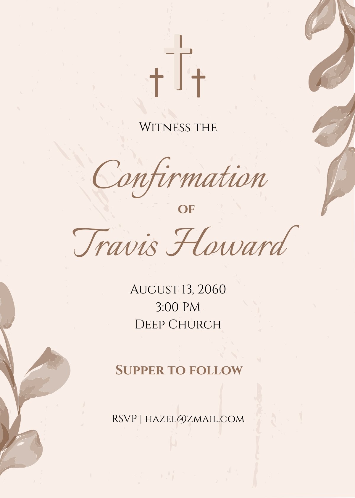 Vintage Confirmation Invitation
