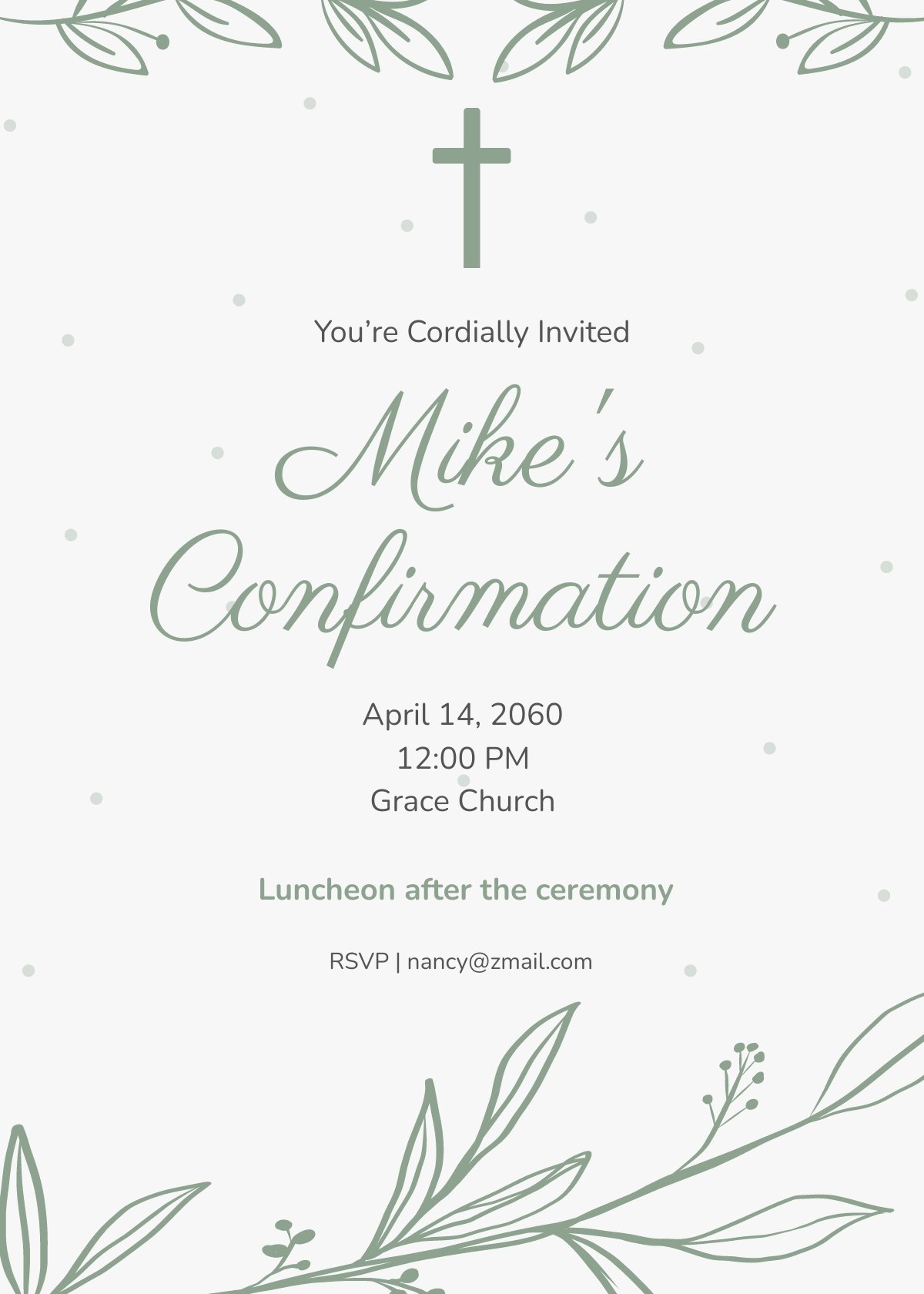 Modern Confirmation Invitation