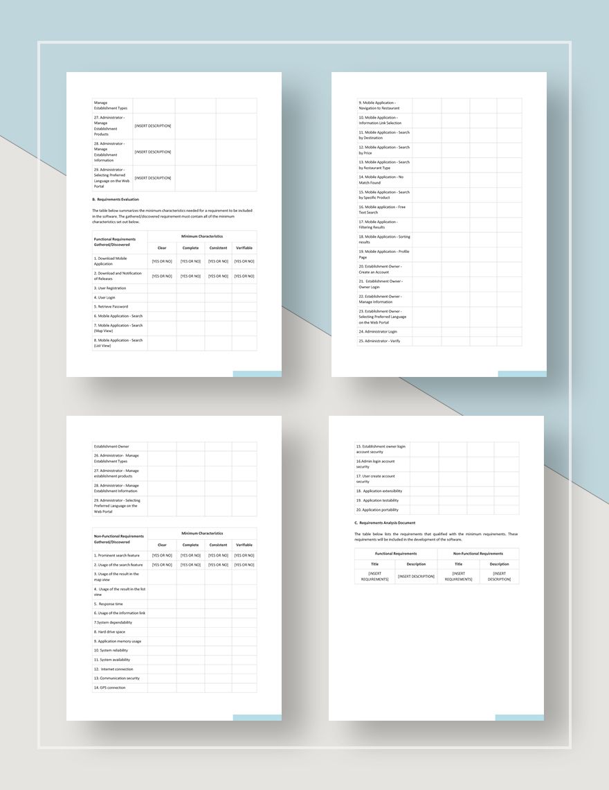 Requirements Analysis Template - Google Docs, Word, Apple Pages ...