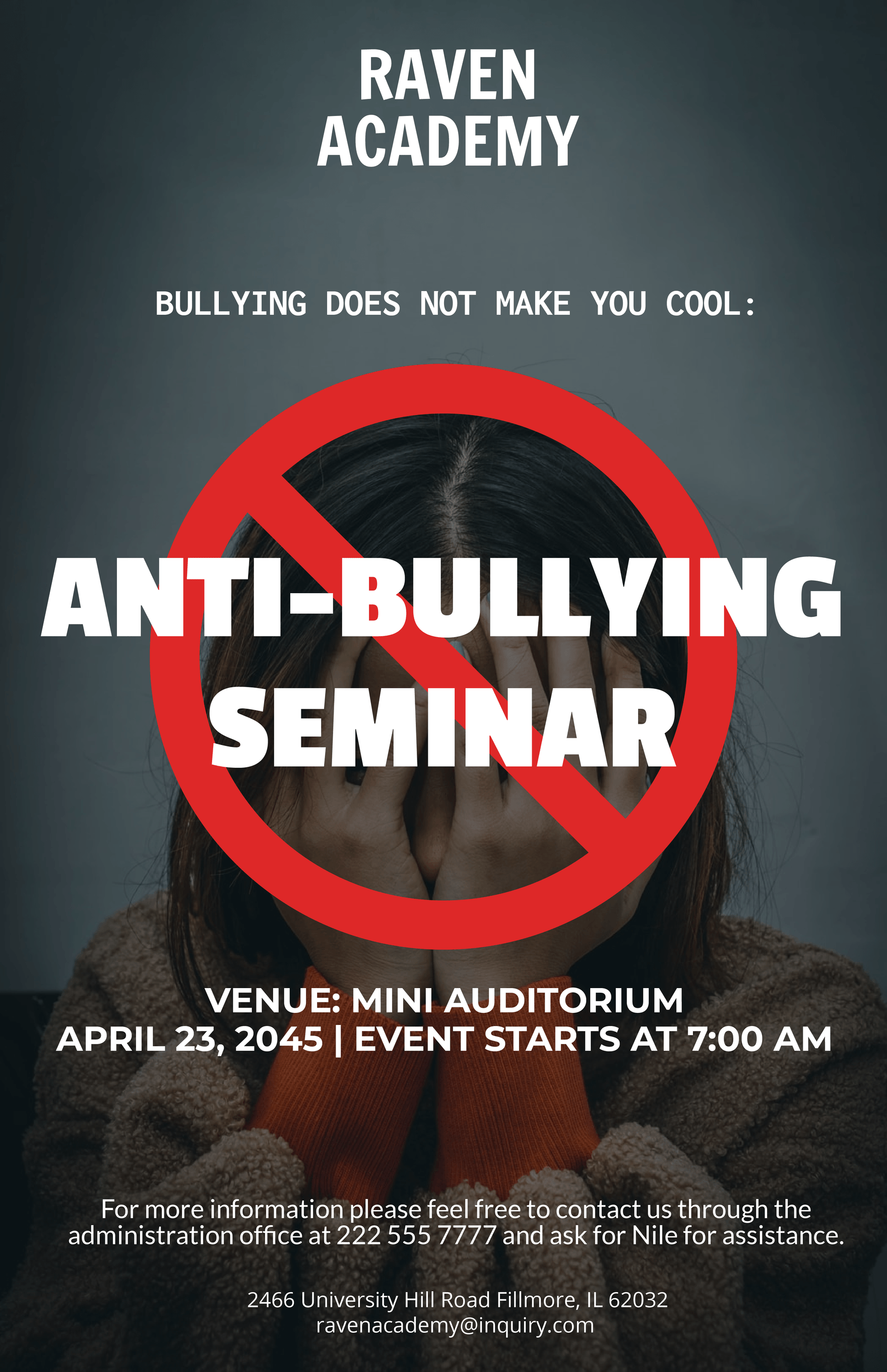 No Bullying Poster Template
