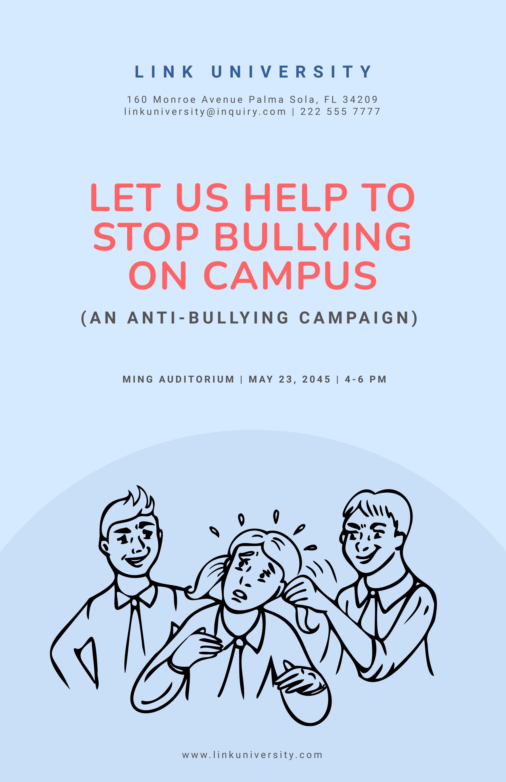 Free Simple Anti-bullying Poster