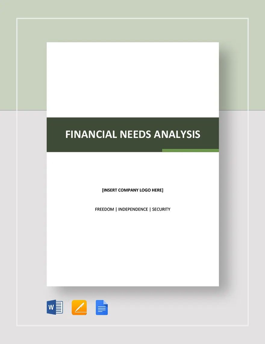 Financial Needs Analysis Template