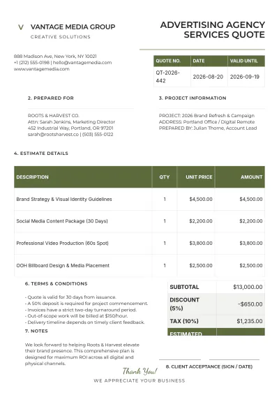 Free Business Quotation Template & AI Quotation Builder Free Business Quotation Template & AI Quotation Builder