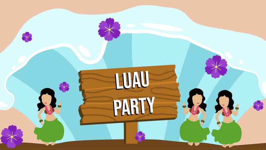 Free Luau Party Background - EPS, Illustrator, JPG, PNG, SVG 