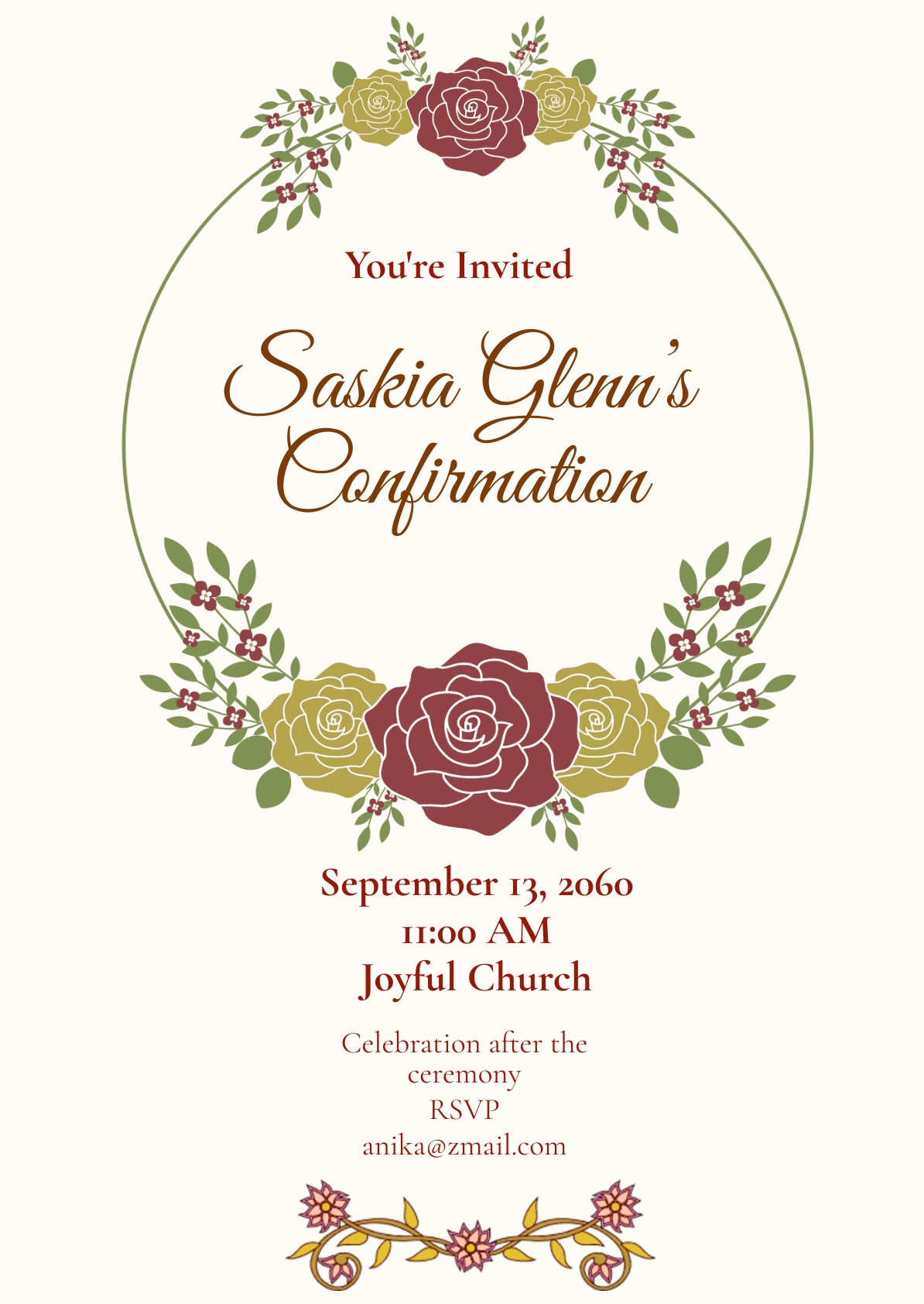 FREE Confirmation Invitation Template - Download in Word, Google Docs ...