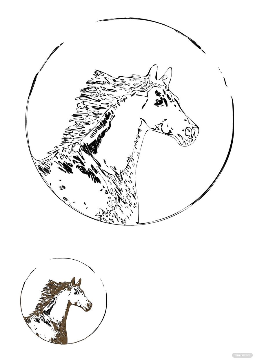 Free Vintage Horse Coloring Page in PDF