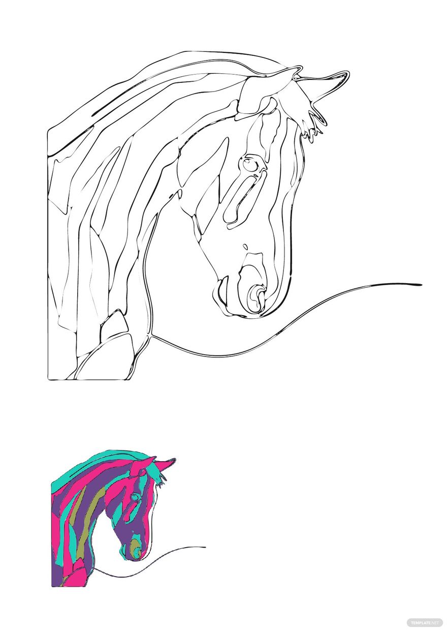 Free Creative Horse Coloring Page