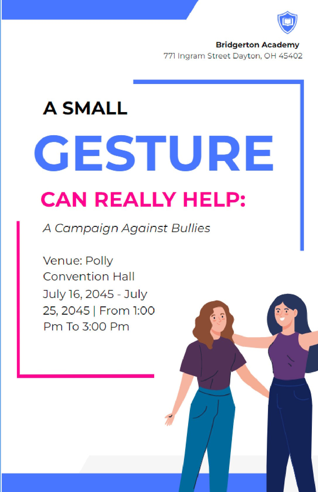 Free Modern Anti Bullying Poster