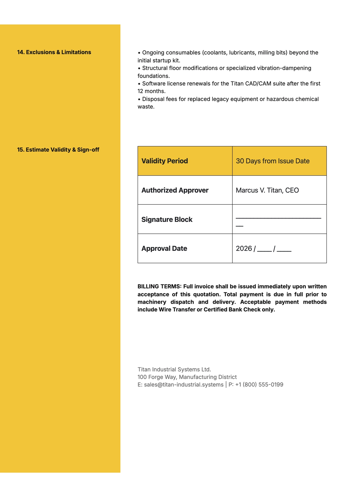 Free Machinery Purchase Quotation Template & AI Quotation Maker