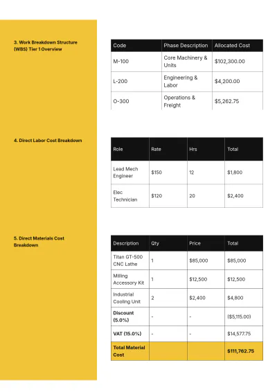 Free Machinery Purchase Quotation Template & AI Quotation Maker
