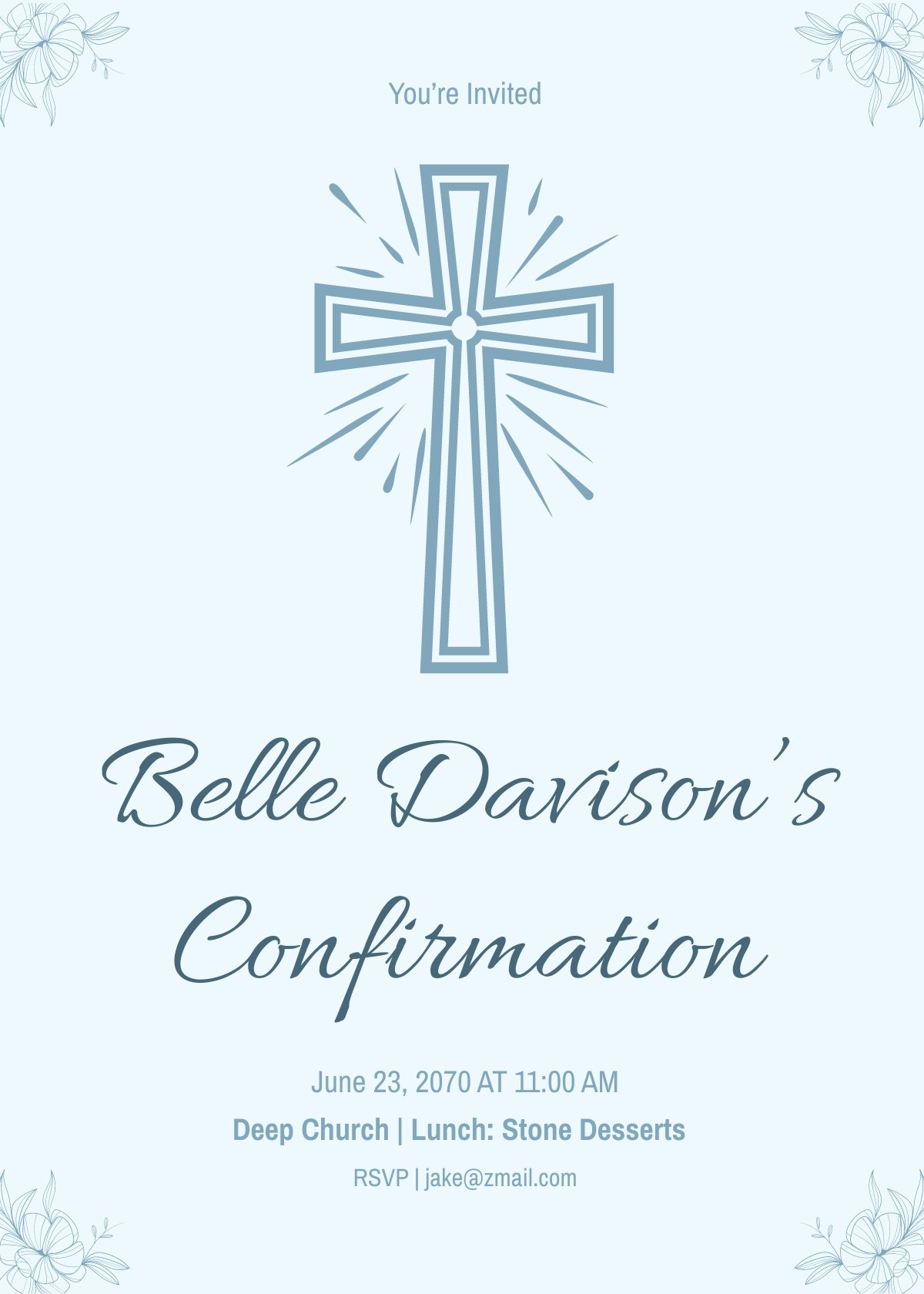 Church Confirmation Invitation