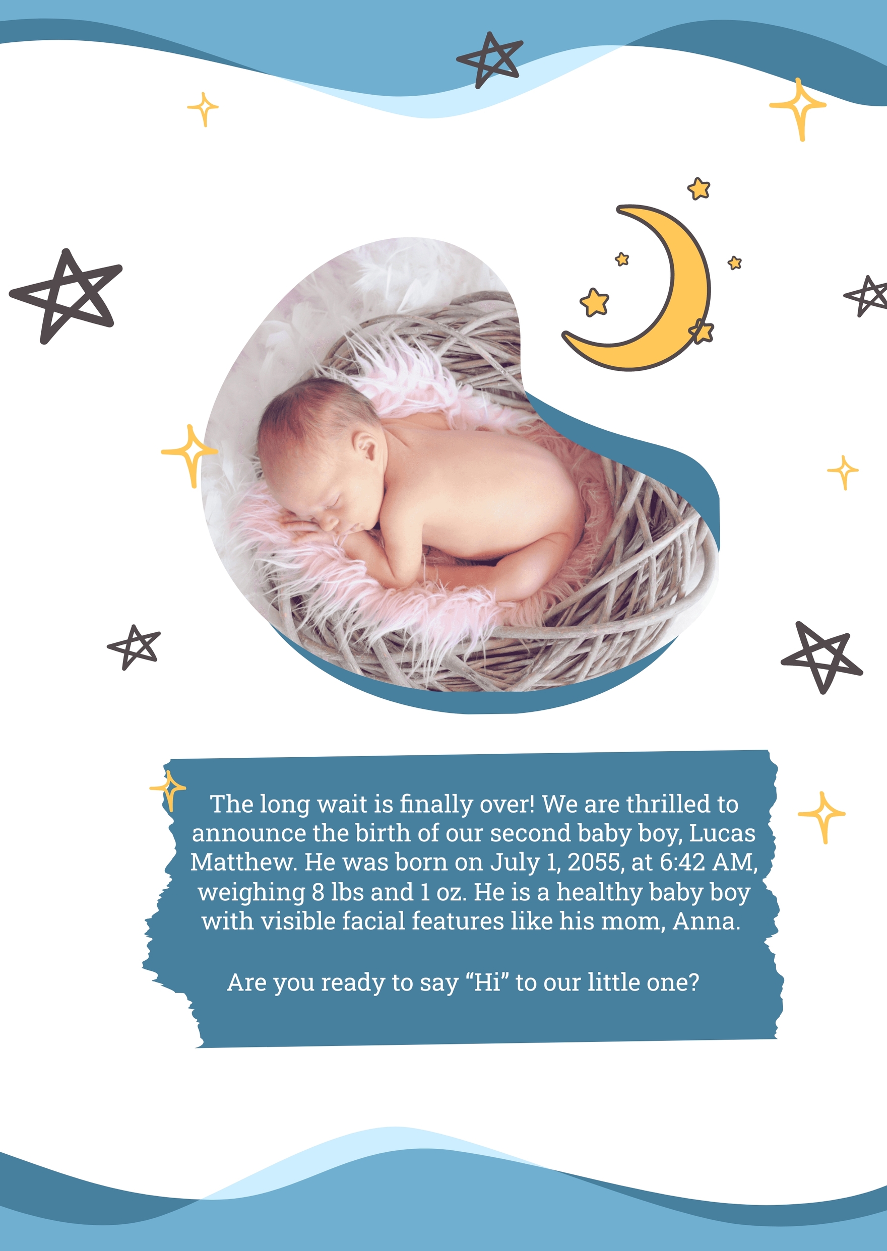 Printable best sale birth announcements