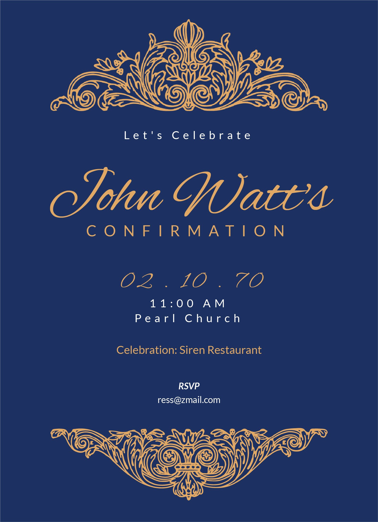 Free Elegant Confirmation Invitation Template Download in Word