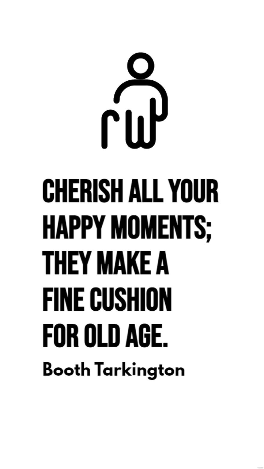 Free Booth Tarkington - Cherish all your happy moments; they make a fine cushion for old age. in JPG