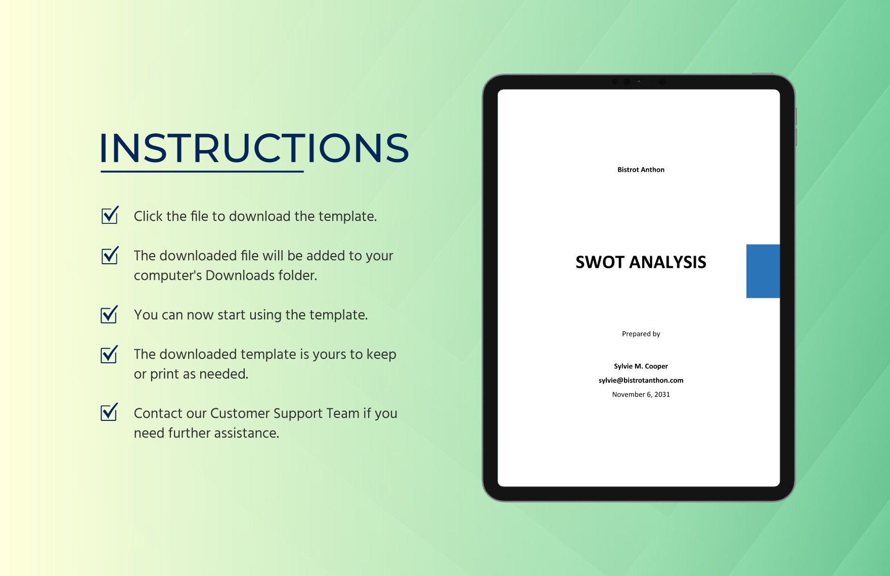 SWOT Analysis Example Template