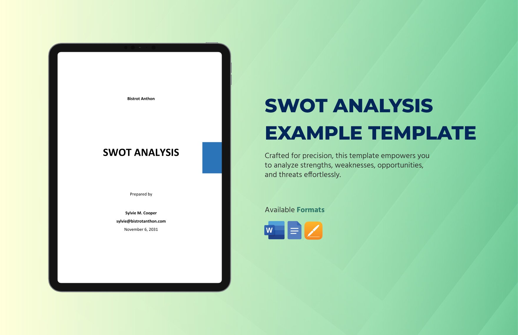 SWOT Analysis Example Template