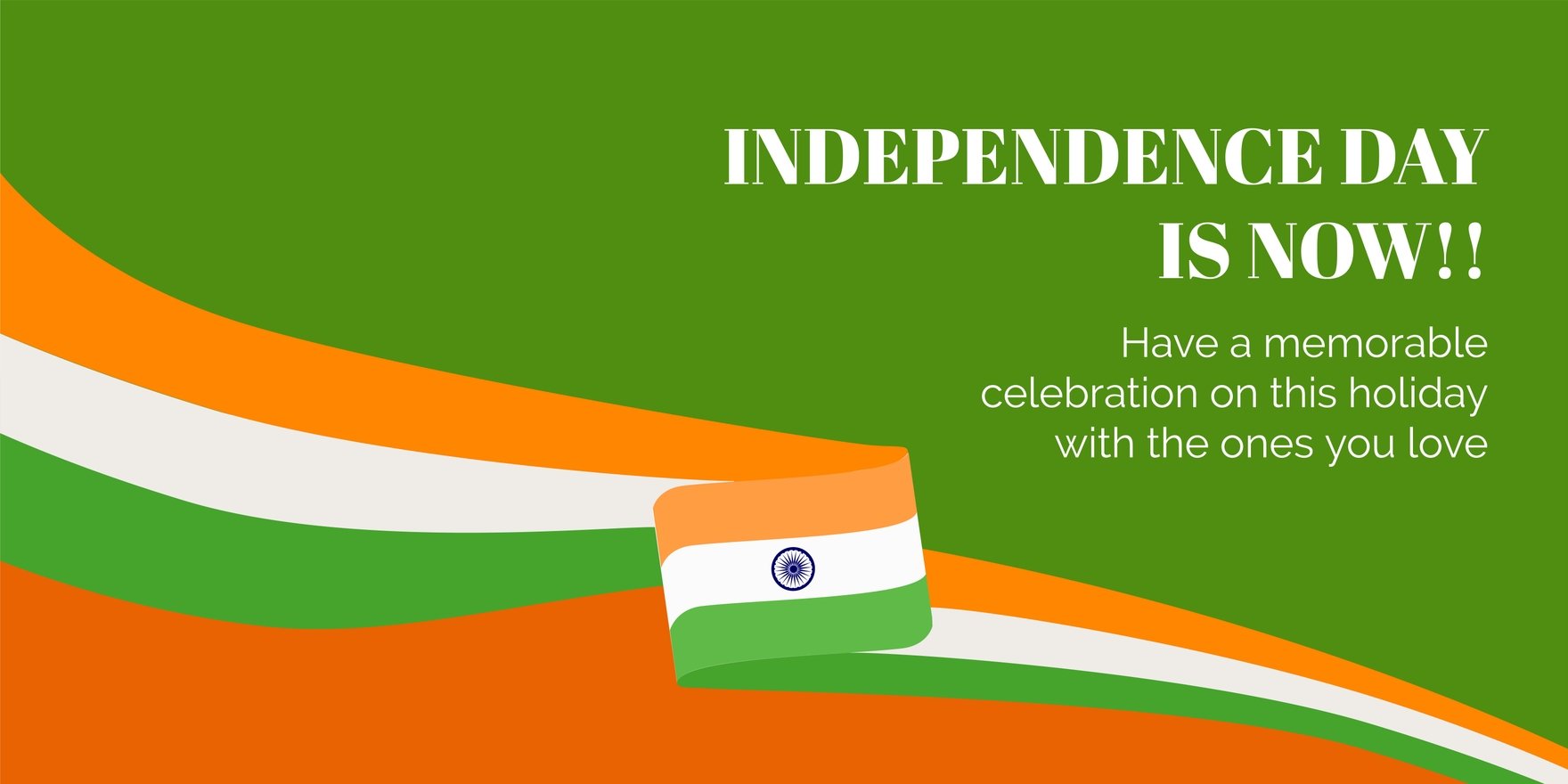 Free India Independence Day Flag Banner