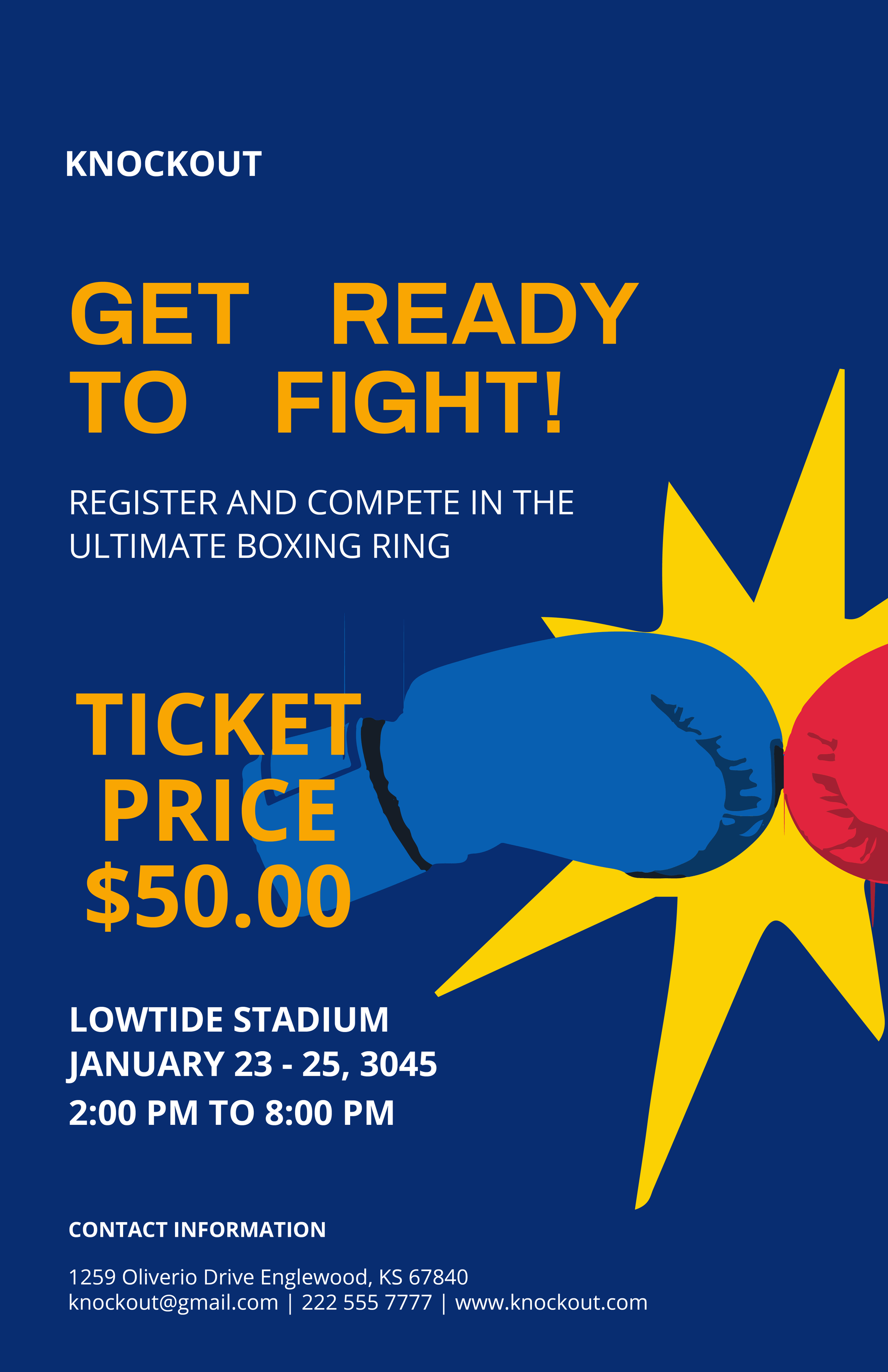 Boxing Match Poster in PSD, Illustrator, Word, Publisher, Google Docs