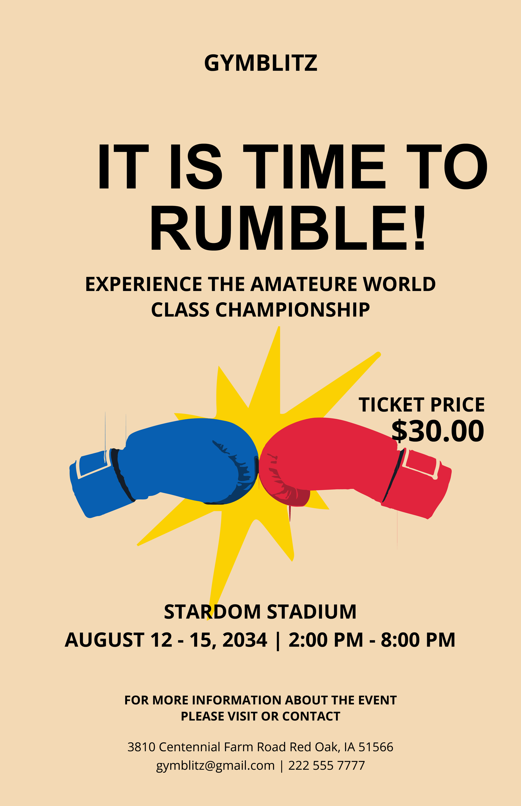 Classic Boxing Poster Template