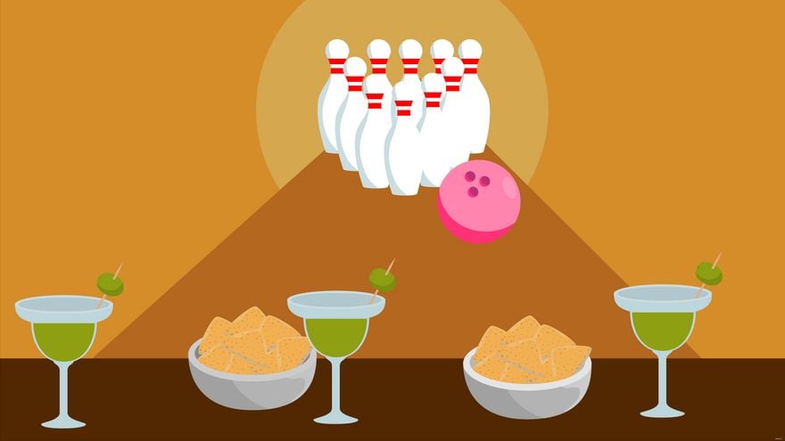 Free Bowling Party Background in Illustrator, EPS, SVG, JPG, PNG
