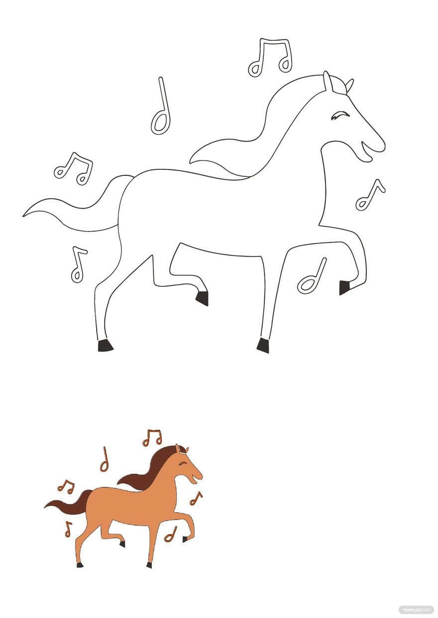 Free Dancing Horse Coloring Page
