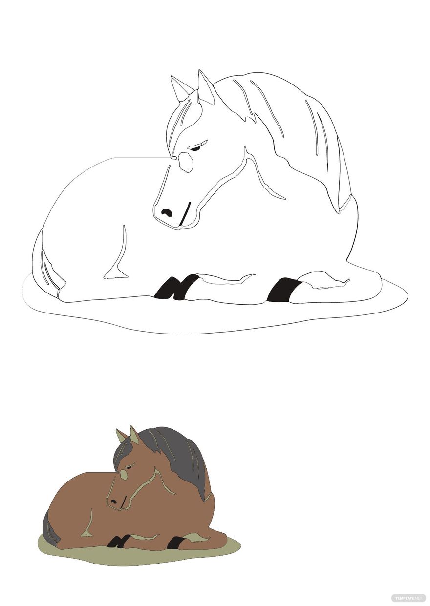 Old Horse Coloring Page