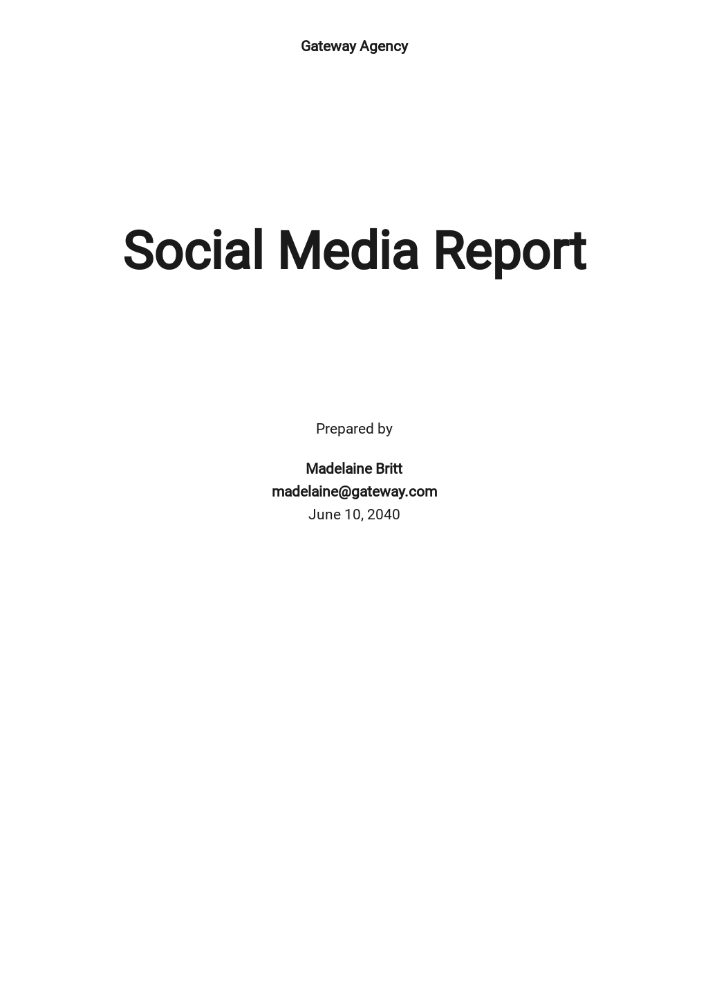 Free Social Media Report Template