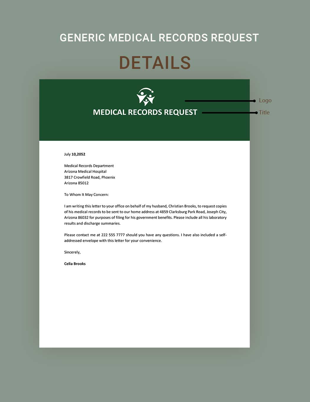 Generic Medical Records Request Example