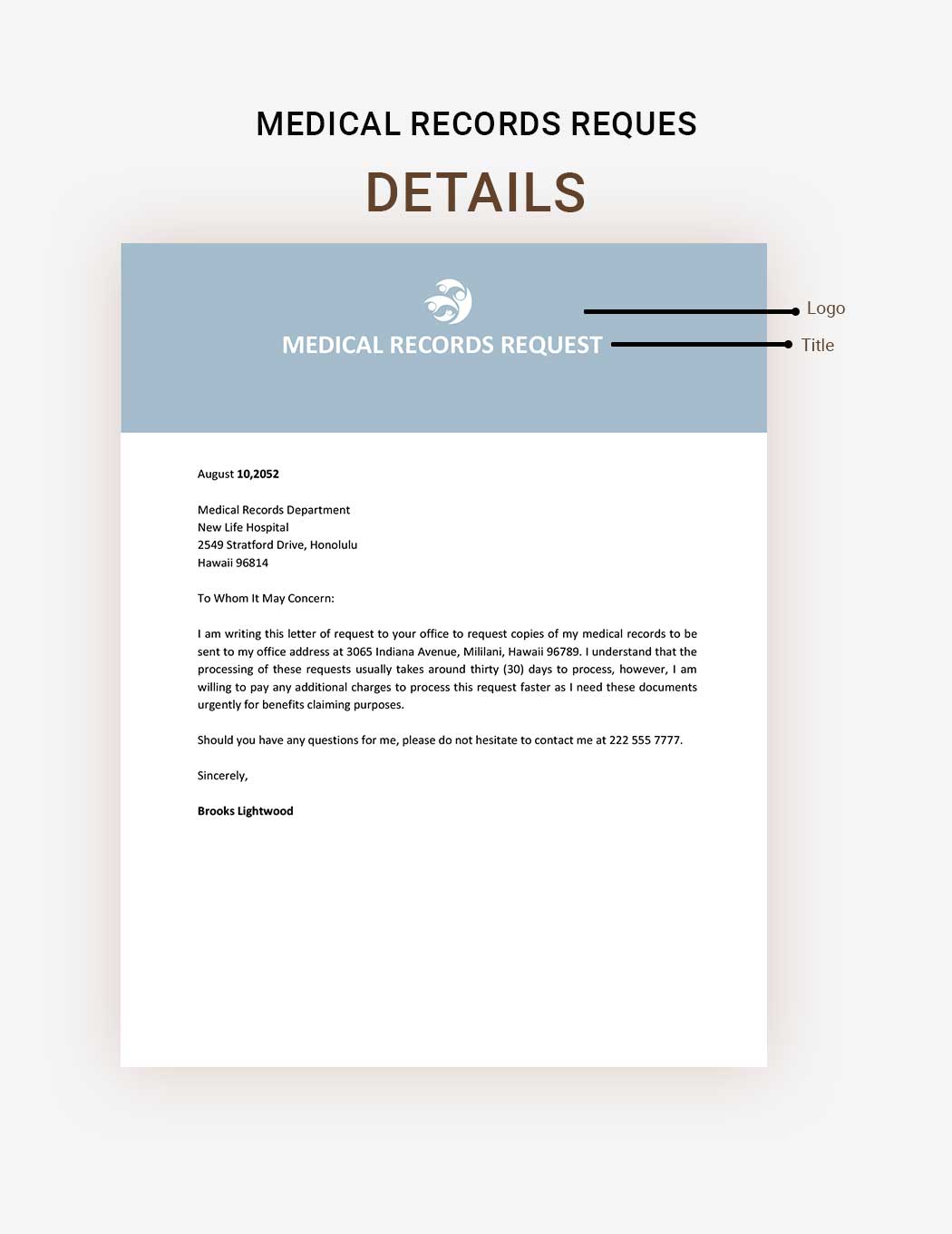 Urgent Medical Records Request Example