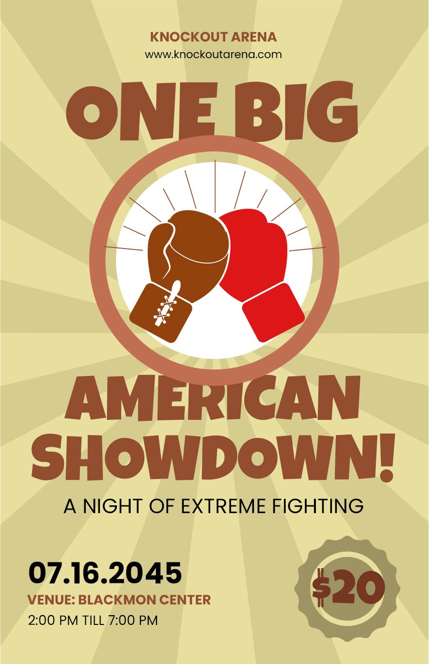 Free Retro Boxing Poster Template