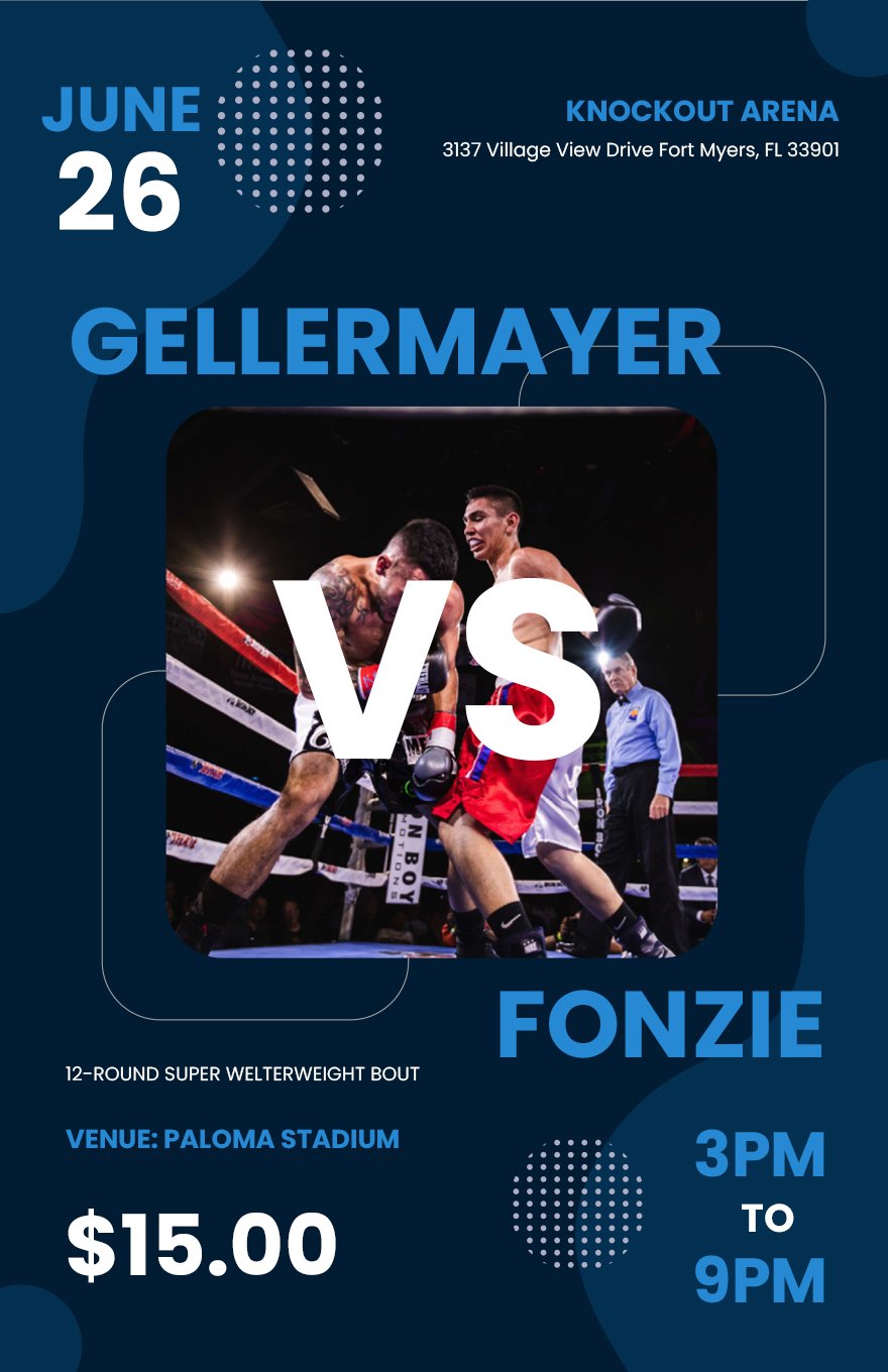 Free Creative Boxing Poster in Word, Illustrator, PSD, Publisher