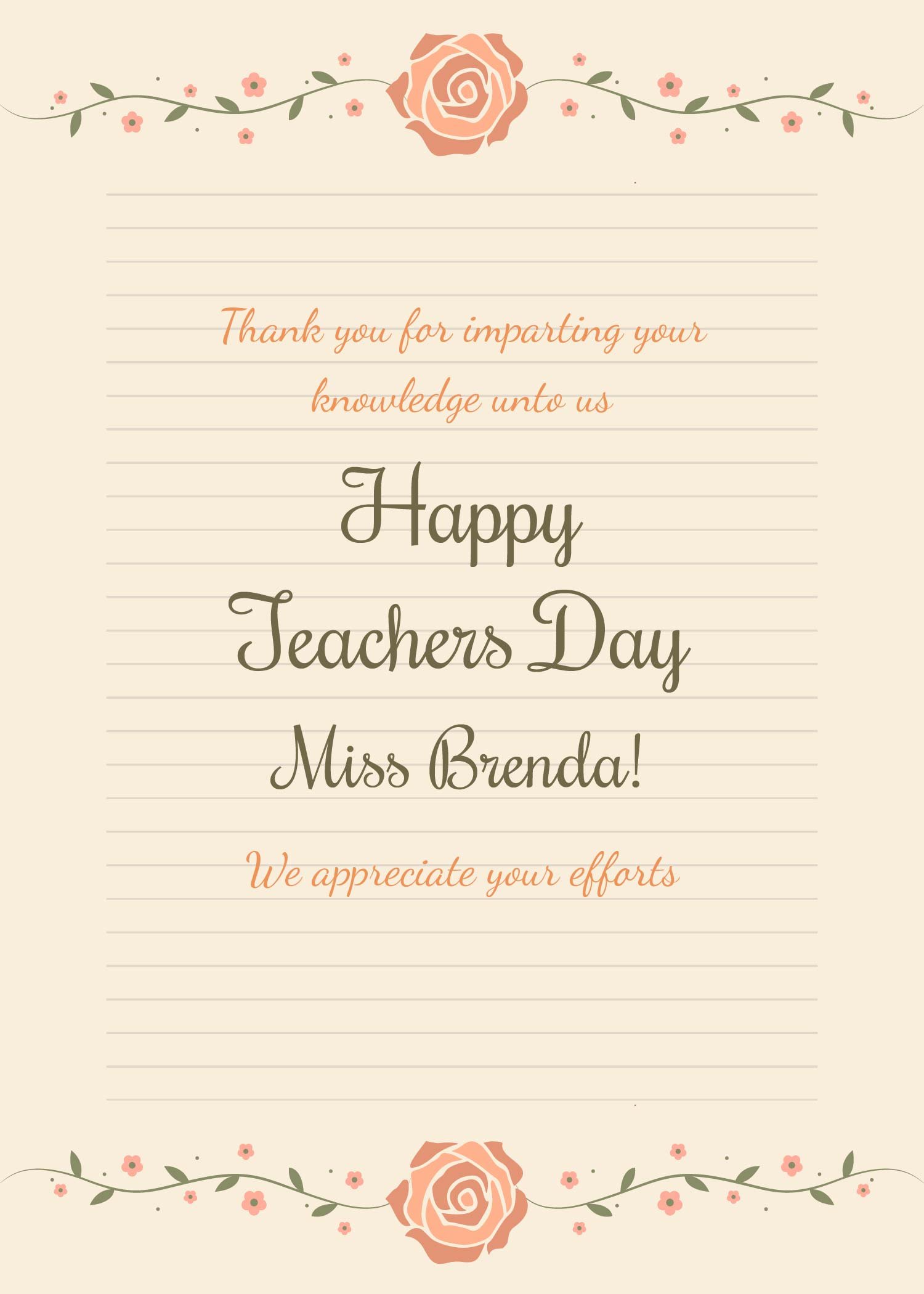 FREE Teacher's Day Cards Template Download in Word, Google Docs, PDF