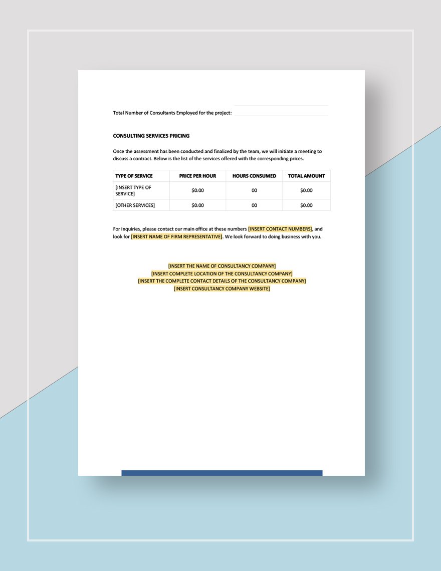 Consultancy Services Quotation Template