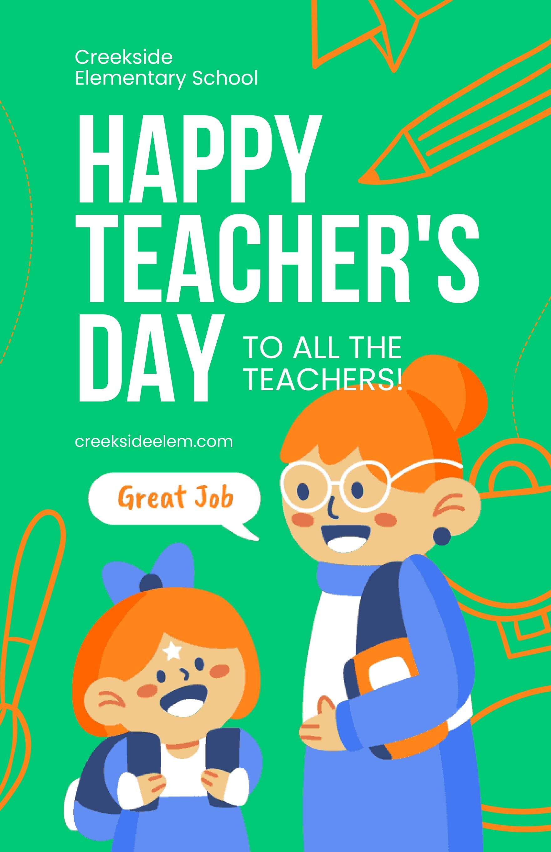 Happy Teacher's Day Poster Template