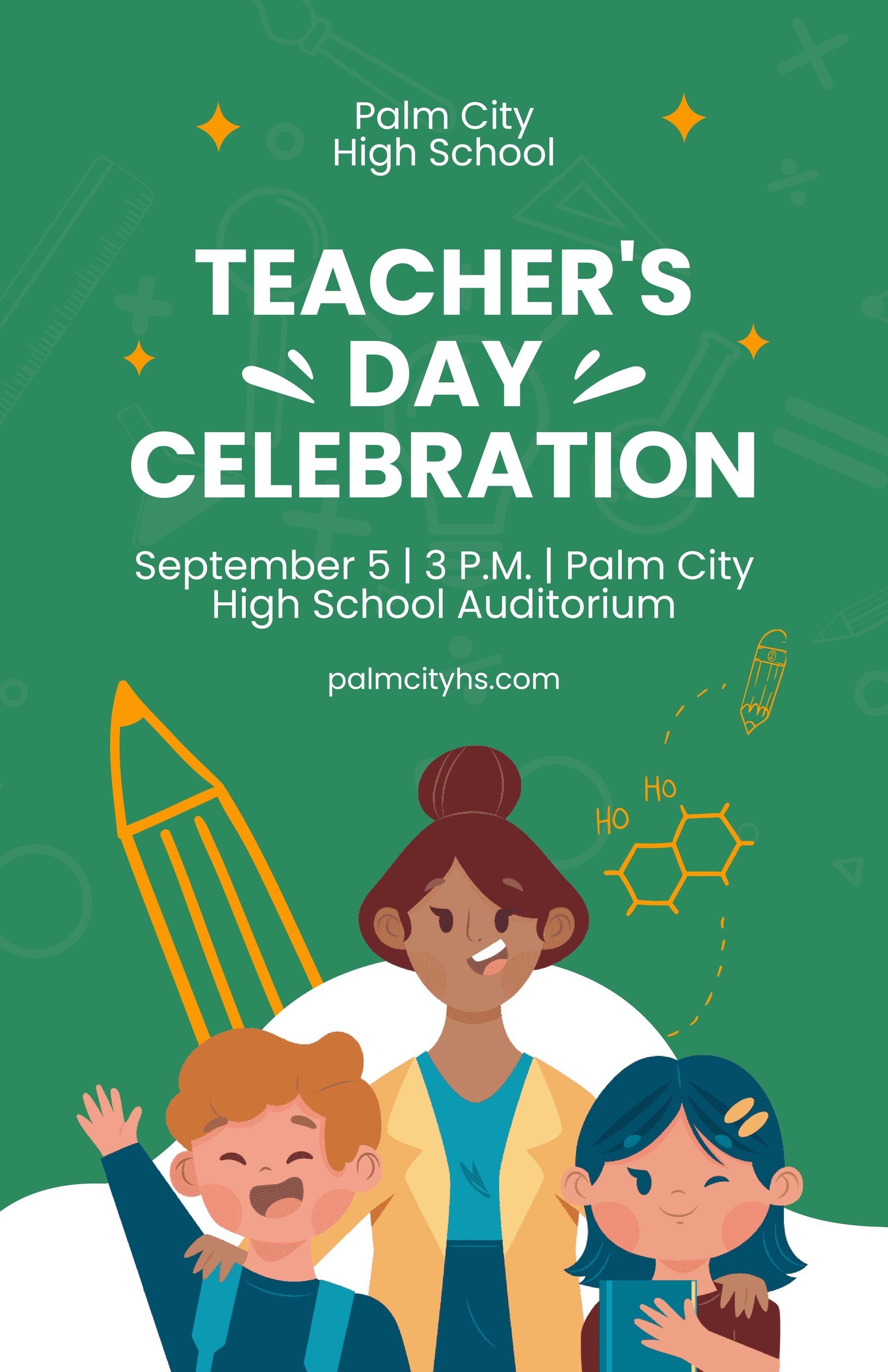 Teacher's Day Event Poster Template
