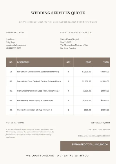 Free Event Planning Quotation Template & AI Quotation Builder Free Event Planning Quotation Template & AI Quotation Builder