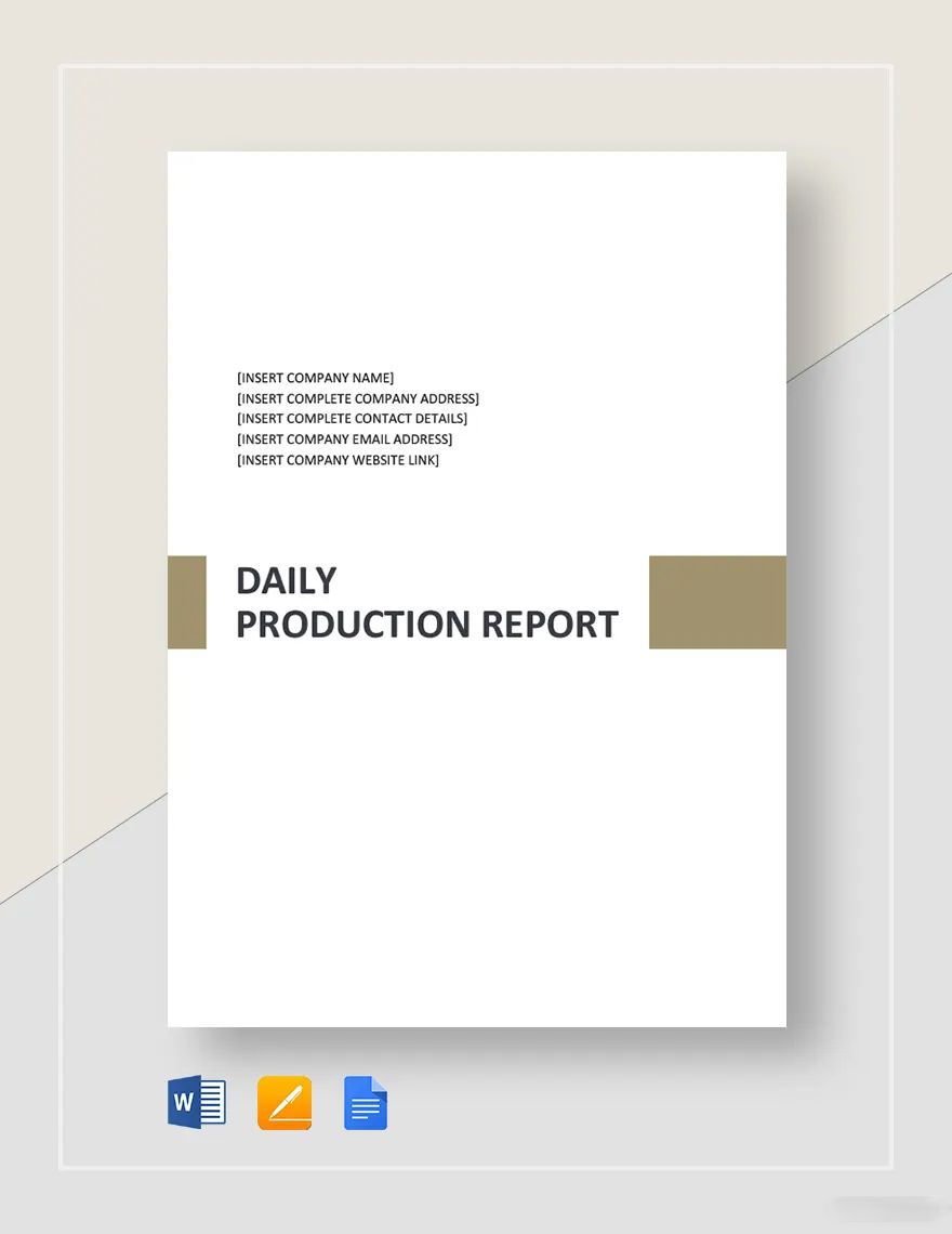 Simple Daily Production Report Template
