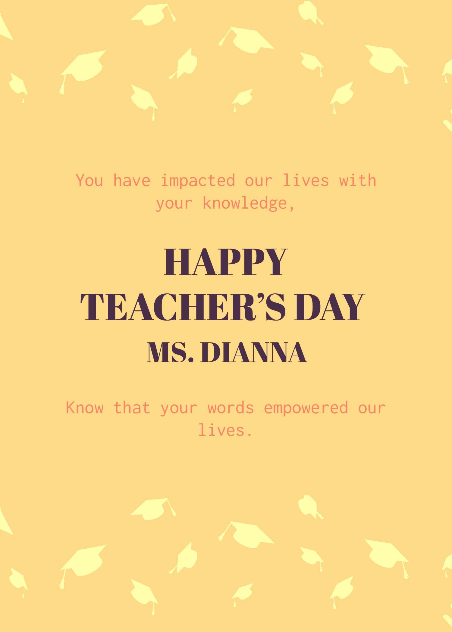 Simple Teacher's Day Card