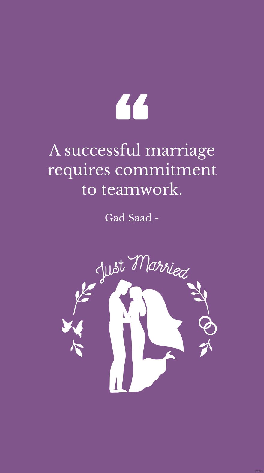 Free Gad Saad - A successful marriage requires commitment to teamwork.
