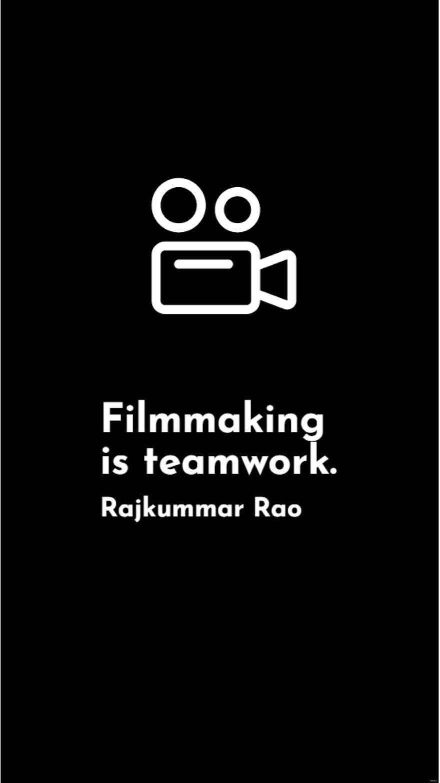 Free Rajkummar Rao - Filmmaking is teamwork.