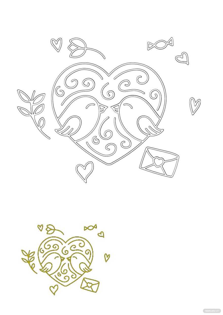 Free Love Doodle Coloring Page