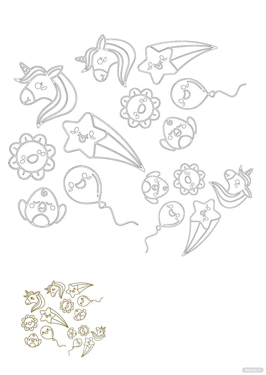 Free Cute Doodle Coloring Page