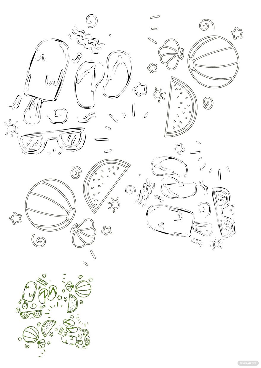 Free Summer Doodle Coloring Page