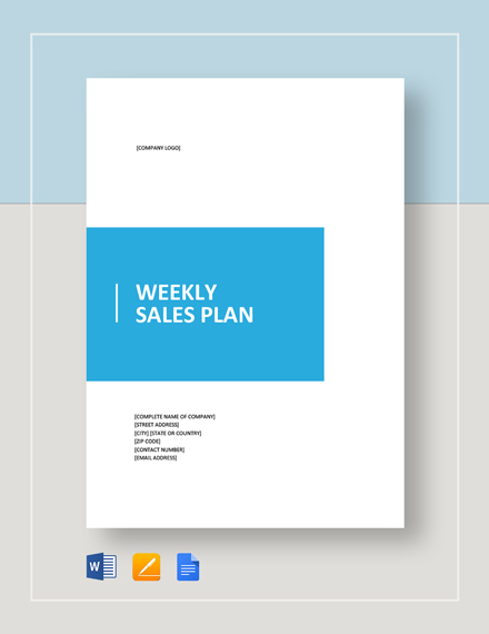 Weekly Sales Activity Plan Template - Google Docs, Word, Apple Pages ...